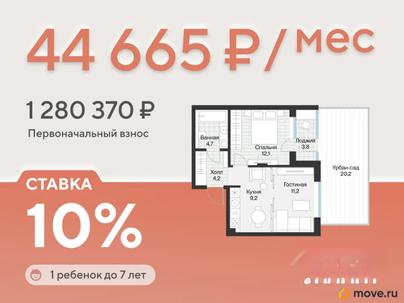 1-комн. квартира, 43.2 м&sup2;