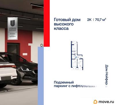 2-комн. квартира, 70.7 м&sup2;