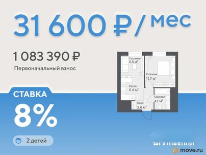 1-комн. квартира, 32.2 м&sup2;