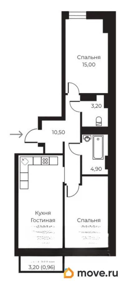 2-комн. квартира, 70.2 м&sup2;