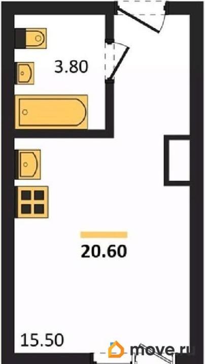 студия, 20.6 м&sup2;