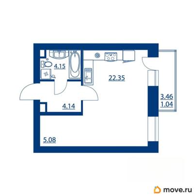 студия, 36.6 м&sup2;