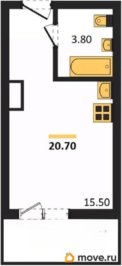 студия, 20.7 м&sup2;