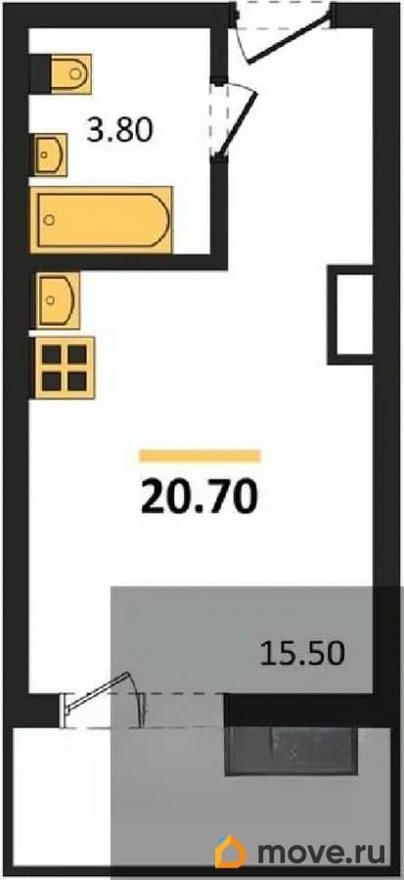 студия, 20.7 м&sup2;