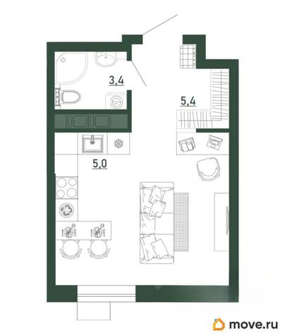 студия, 28 м&sup2;