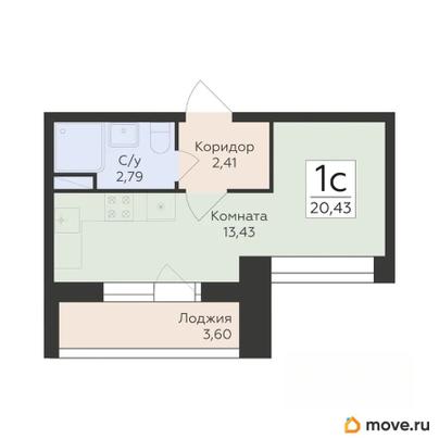 студия, 20.43 м&sup2;