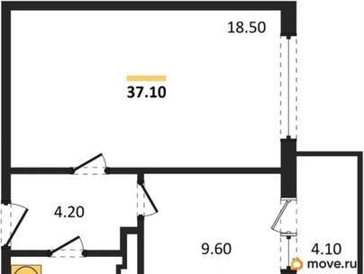 1-комн. квартира, 37.1 м&sup2;