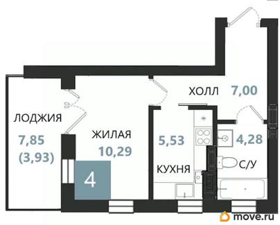 1-комн. квартира, 31.03 м&sup2;
