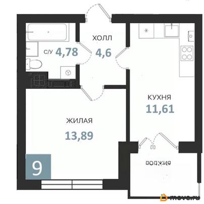1-комн. квартира, 36.47 м&sup2;