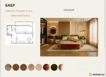 1-комн. квартира, 54.5 м&sup2;