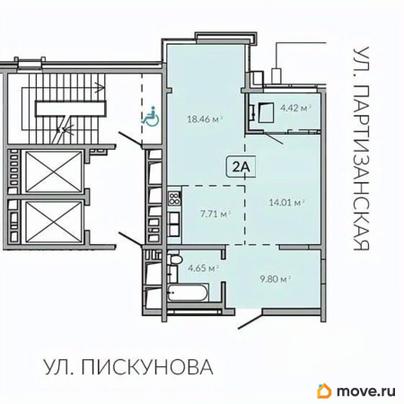 2-комн. квартира, 59.3 м&sup2;