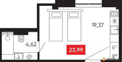 студия, 23.99 м&sup2;