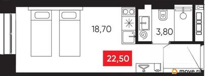 студия, 23.8 м&sup2;