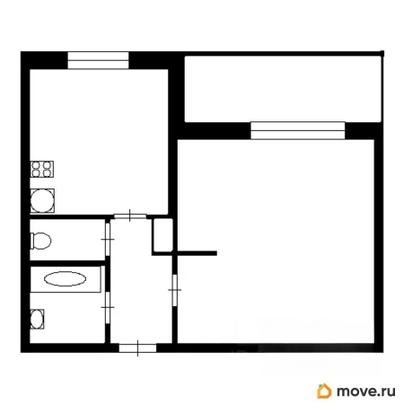 1-комн. квартира, 33.6 м&sup2;