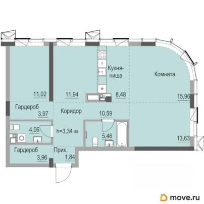 студия, 94.4 м&sup2;