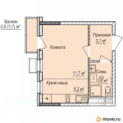 студия, 24.7 м&sup2;