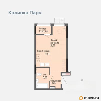 студия, 33.39 м&sup2;