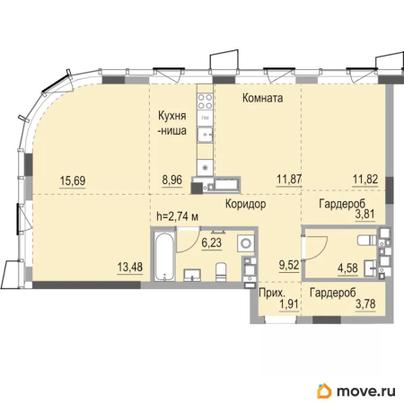студия, 94.8 м&sup2;