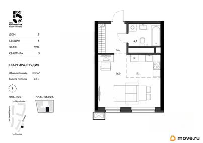 студия, 31.2 м&sup2;