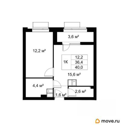 1-комн. квартира, 40 м&sup2;