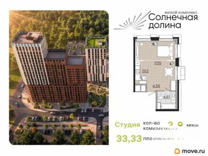1-комн. квартира, 33.33 м&sup2;