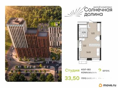 1-комн. квартира, 33.5 м&sup2;