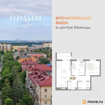 2-комн. квартира, 52.7 м&sup2;