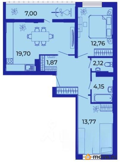 2-комн. квартира, 70 м&sup2;