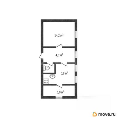 2-комн. квартира, 31.7 м&sup2;