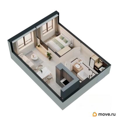 1-комн. квартира, 37.12 м&sup2;