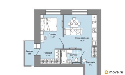1-комн. квартира, 43 м&sup2;