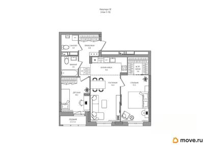 3-комн. квартира, 63.1 м&sup2;