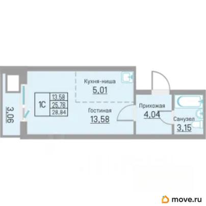 студия, 28.84 м&sup2;