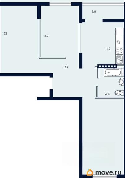 3-комн. квартира, 75.9 м&sup2;