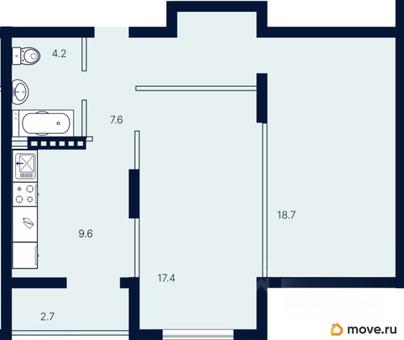 2-комн. квартира, 60.2 м&sup2;