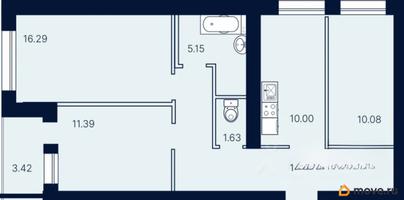 3-комн. квартира, 72.51 м&sup2;