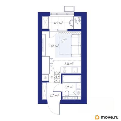 студия, 26.1 м&sup2;