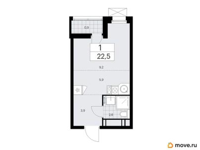студия, 22.5 м&sup2;
