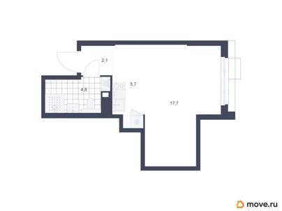 студия, 30.3 м&sup2;