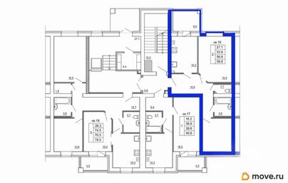 2-комн. квартира, 59.8 м&sup2;