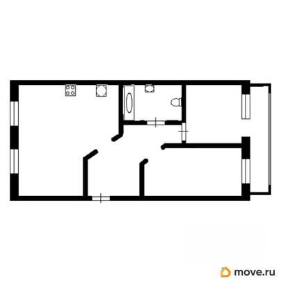 2-комн. квартира, 58 м&sup2;