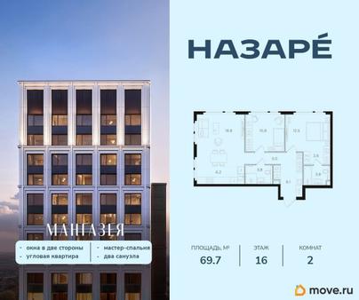 2-комн. квартира, 69.7 м&sup2;