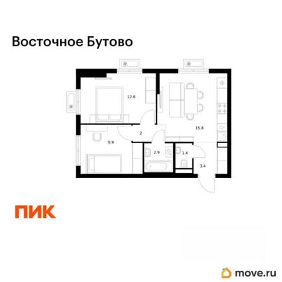 2-комн. квартира, 48 м&sup2;