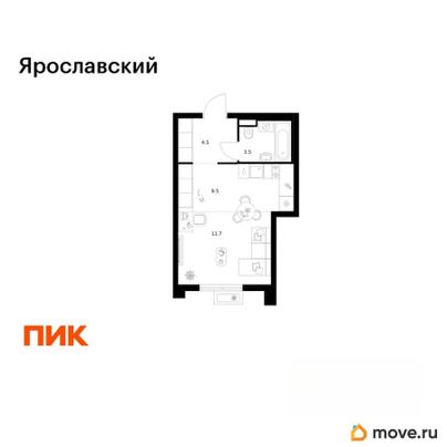 студия, 29.2 м&sup2;