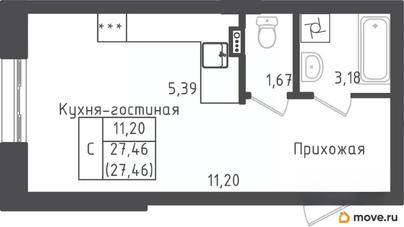 студия, 27.46 м&sup2;