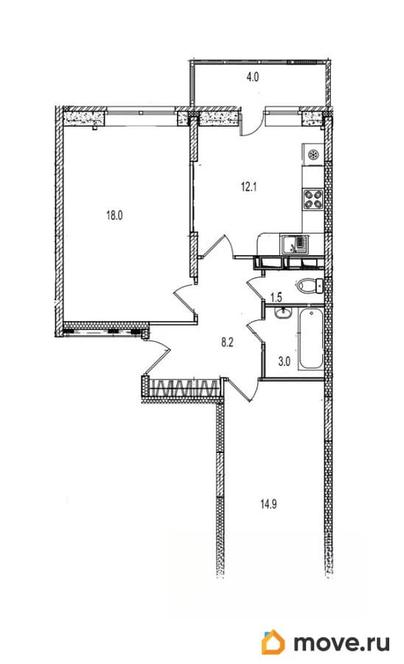2-комн. квартира, 62 м&sup2;