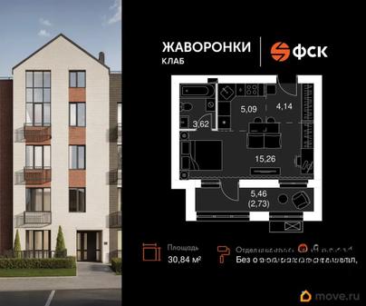 1-комн. квартира, 30.84 м&sup2;
