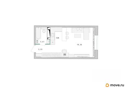 студия, 30.3 м&sup2;
