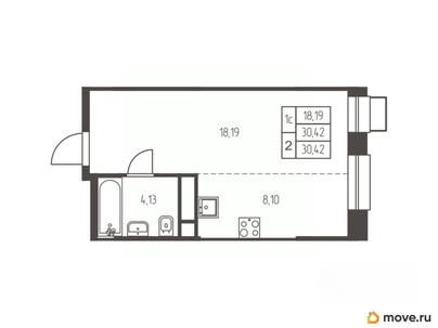 студия, 30.4 м&sup2;