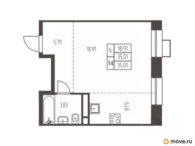 студия, 35 м&sup2;
